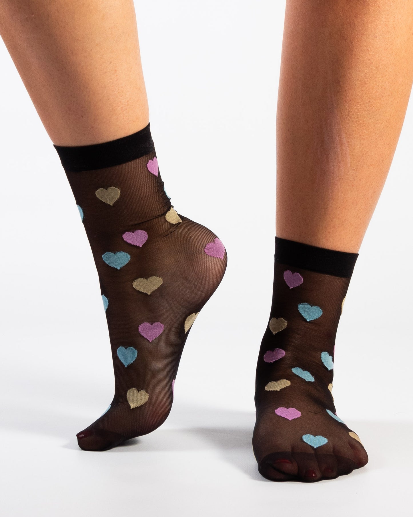 Calze da donna cuori colorati