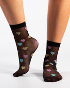 Calze da donna cuori colorati