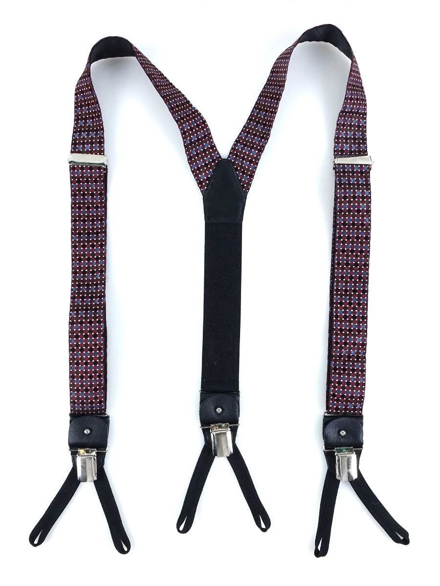 Bretelle a Y in maglia di seta marrone