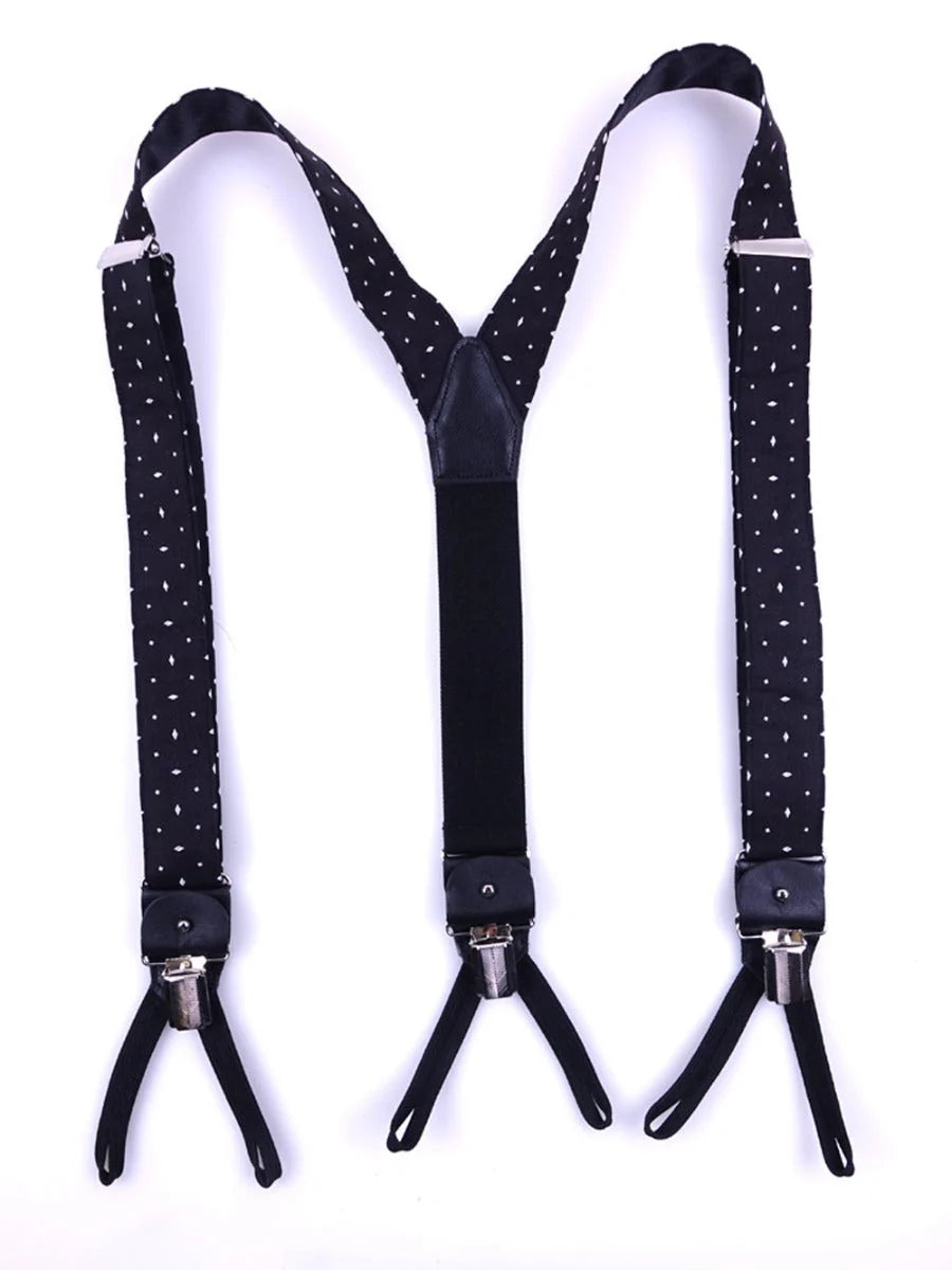 Bretelle a Y in seta intrecciata nero spazio