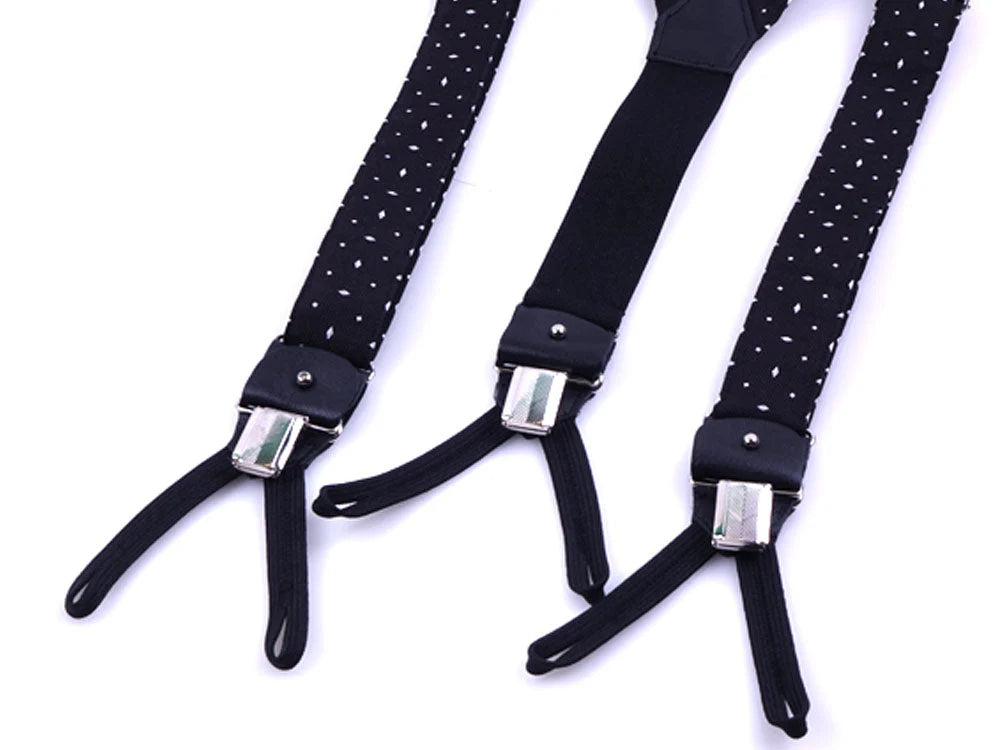 Bretelle a Y in seta intrecciata nero spazio