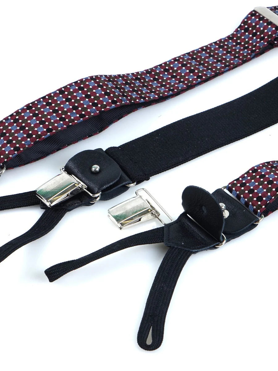 Bretelle a Y in maglia di seta marrone