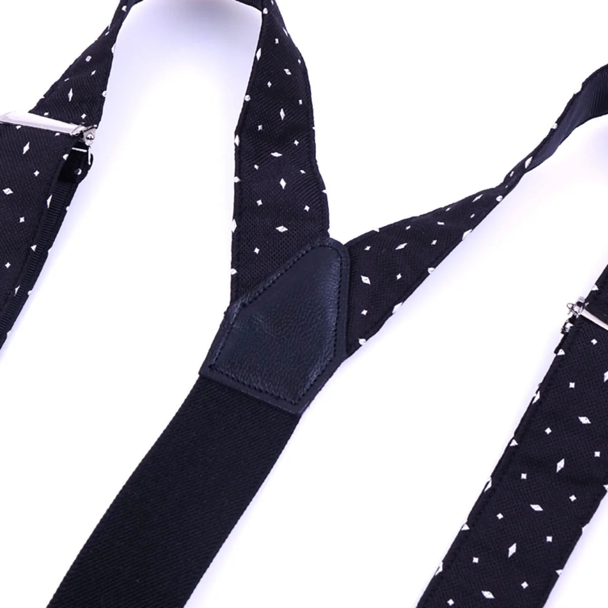 Bretelle a Y in seta intrecciata nero spazio